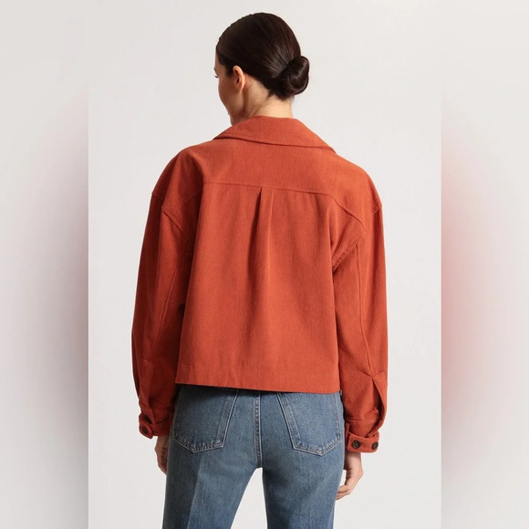 Anthropologie Avec Les Filles Relaxed Corduroy Shacket Pumpkin Fall Rust Sz L - Picture 4 of 14